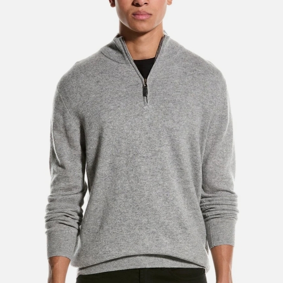 Magaschoni Other - Magaschoni Cashmere Men's Gray Quarter-Zip Sweater, Sz S